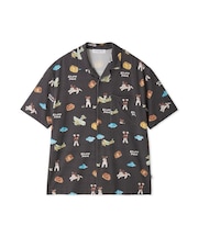 【ヒラノトシユキ】【HOMME】【接触冷感】PLANEDOG柄プリントシャツ