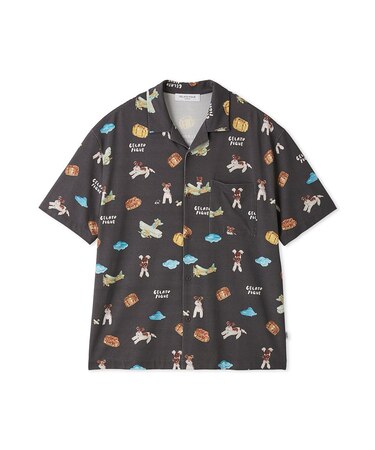 【ヒラノトシユキ】【HOMME】【接触冷感】PLANEDOG柄プリントシャツ
