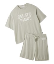 【HOMME】【接触冷感】【UVカット】スムーズィーliteクールロゴジャガードプルオーバー&ハーフパンツセット