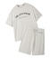 【HOMME】【接触冷感】カジュアルレーヨンロゴTシャツ&ハーフパンツセット