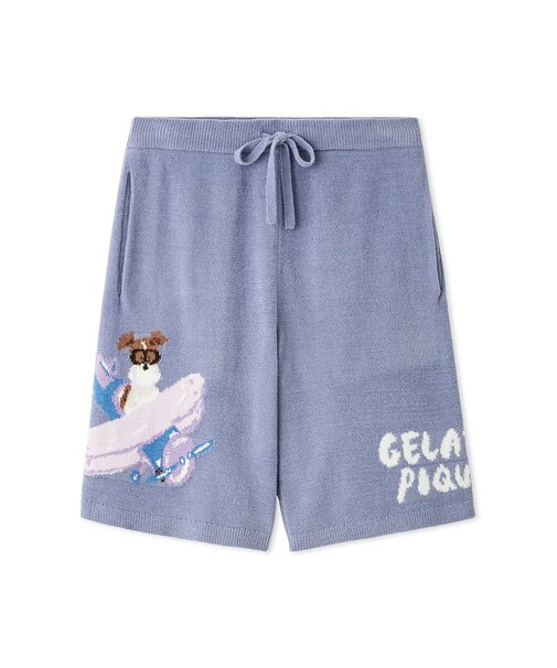 【ヒラノトシユキ】【HOMME】エアリーモコPLANEDOGジャガードハーフパンツ