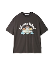 【ヒラノトシユキ】【HOMME】【接触冷感】PLANEDOGワンポイントプリントTシャツ
