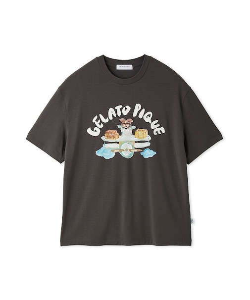【ヒラノトシユキ】【HOMME】【接触冷感】PLANEDOGワンポイントプリントTシャツ