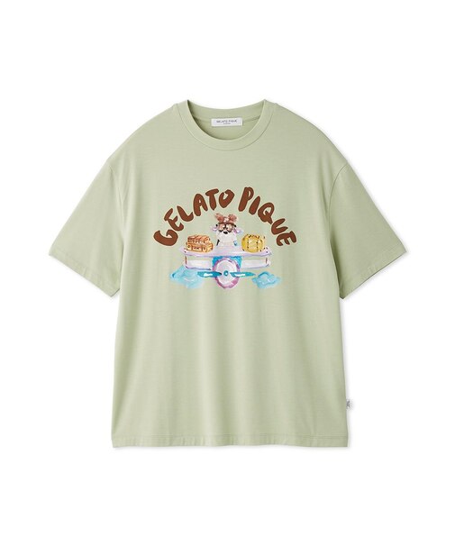 【ヒラノトシユキ】【HOMME】【接触冷感】PLANEDOGワンポイントプリントTシャツ