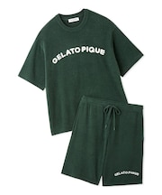 【HOMME】スムーズィーliteカジュアルロゴジャガードプルオーバー&ハーフパンツセット