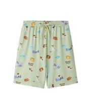 【ヒラノトシユキ】【HOMME】【接触冷感】PLANEDOG柄プリントハーフパンツ