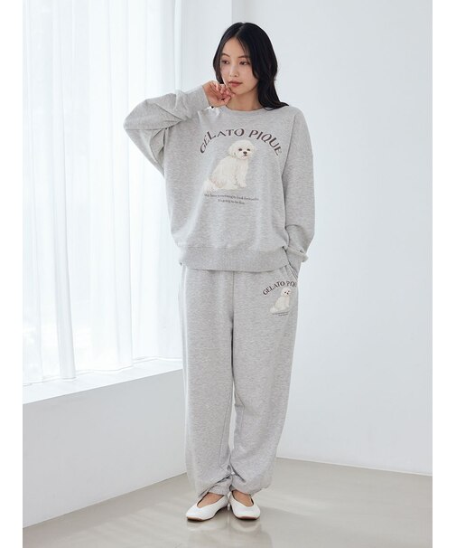【UVカット】お散歩ドッグ裏毛ロングパンツ