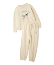 【ONLINE限定】【UVカット】お散歩ドッグワンポイント裏毛プルオーバー&ロングパンツセット