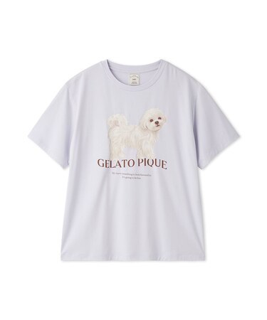 【接触冷感】【UVカット】お散歩ドッグワンポイントTシャツ