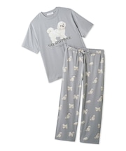 【ONLINE限定】【HOMME】お散歩ドッグワンポイントTシャツ&ロングパンツセット