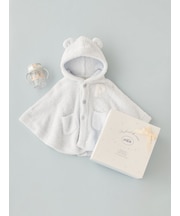 【ラッピング済み】【BABY】パウダーベアポンチョ&ストローマグセット BOX付き