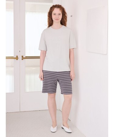 【UNISEX】リップルボーダーハーフパンツ