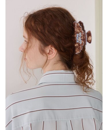 バイカラーロゴヘアクリップ