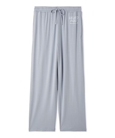 【HOMME】クールレーヨンロゴロングパンツ