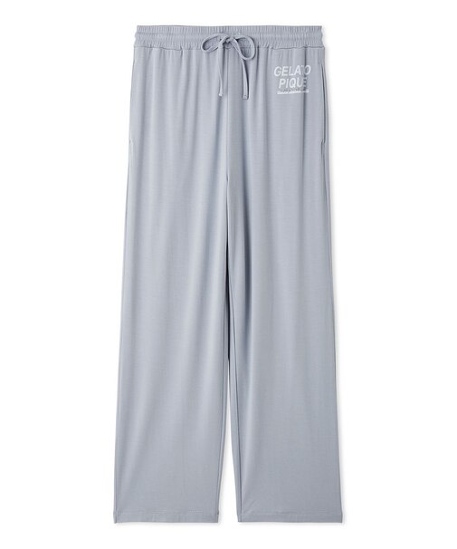 【HOMME】クールレーヨンロゴロングパンツ