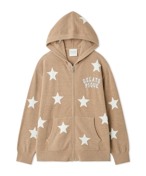 UNISEX】エアリーモコカレッジスタージャガードパーカ｜ジェラートピケ