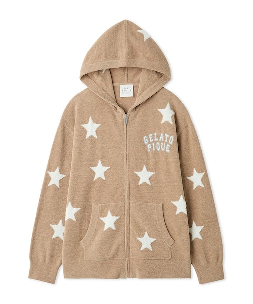 【UNISEX】エアリーモコカレッジスタージャガードパーカ