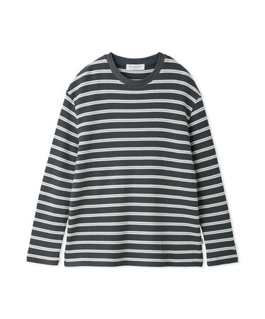 【HOMME】ワッフルボーダーロンT