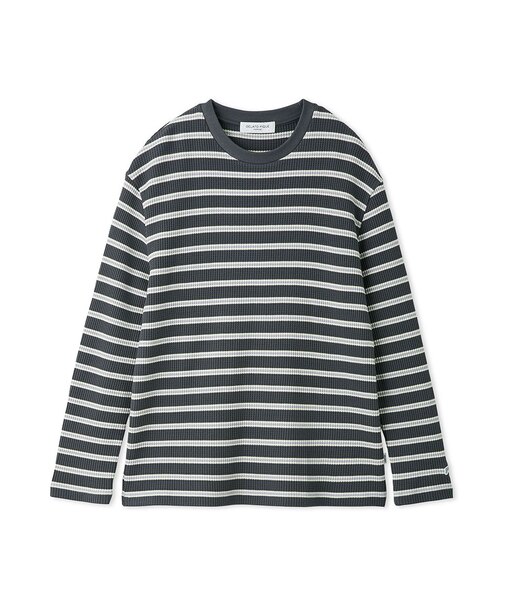 【HOMME】ワッフルボーダーロンT