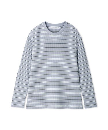 【HOMME】ワッフルボーダーロンT