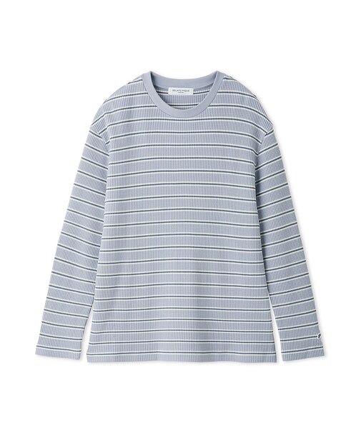 【HOMME】ワッフルボーダーロンT