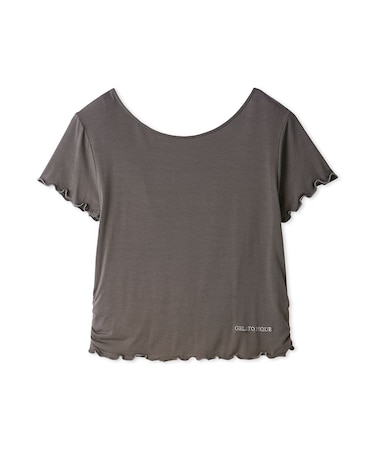 【接触冷感】レーヨンギャザーTシャツ