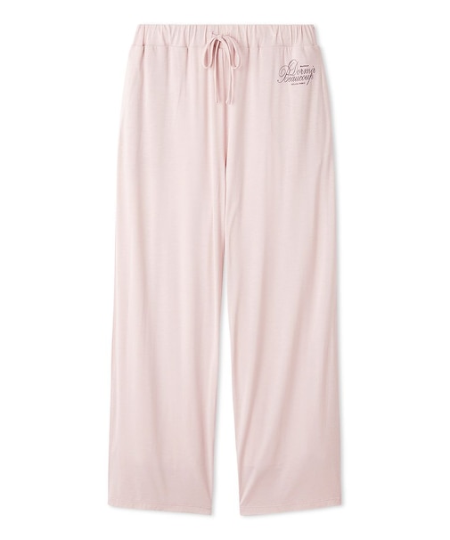 【接触冷感】【UVカット】フレンチレーヨンロゴロングパンツ