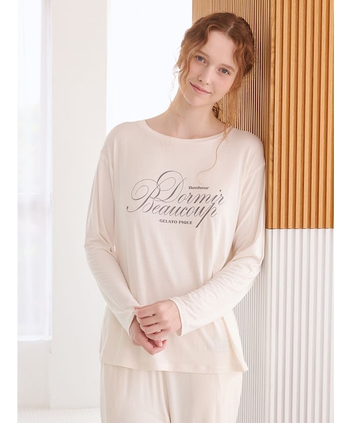 【接触冷感】【UVカット】フレンチレーヨンロゴTシャツ