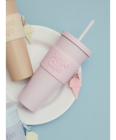 【cafe】ストロー付き ステンレスタンブラー