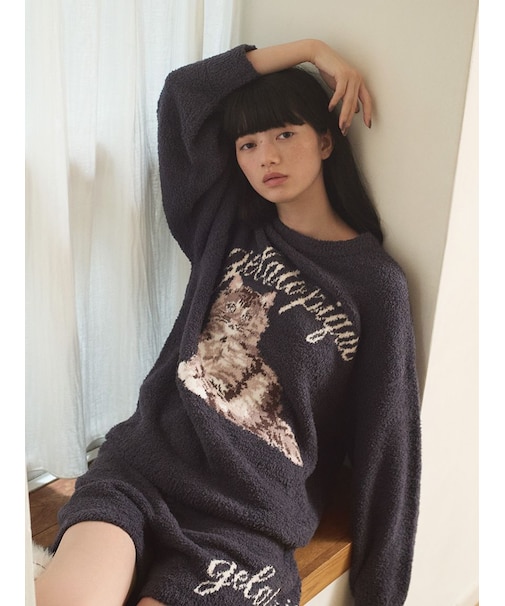 【ONLINE限定】ベビモコキャットジャガードプルオーバー&ショートパンツセット