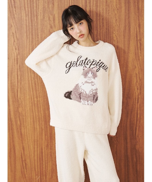 【ONLINE限定】ベビモコキャットジャガードプルオーバー&ロングパンツセット