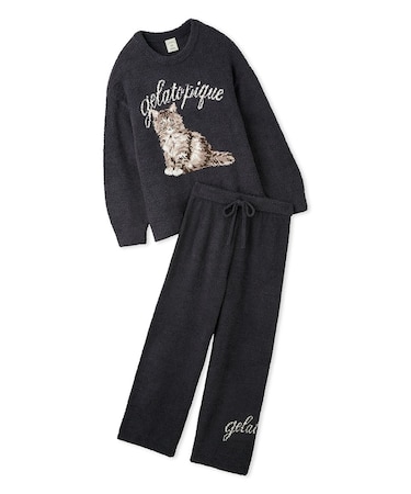 【ONLINE限定】ベビモコキャットジャガードプルオーバー&ロングパンツセット