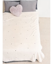 【Sleep】ハートモノグラム柄刺繍毛布