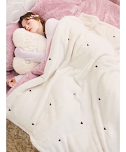 【Sleep】ハートモノグラム柄刺繍毛布