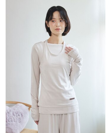 ベロアタッチレイヤードロンT