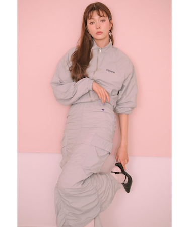 【Champion】シャーリングストレートスカート