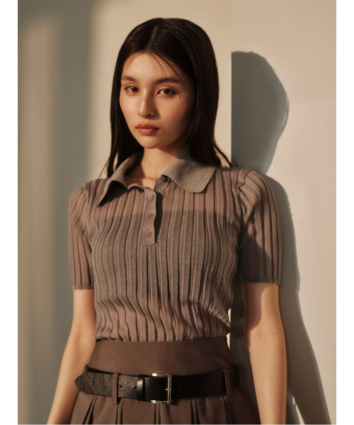 ★最終値下げ★新品タグ付　シルクブレンドシアーリブニットポロ シルクブレンドシアーリブニットポロ（ポロシャツ）｜FRAY I.D