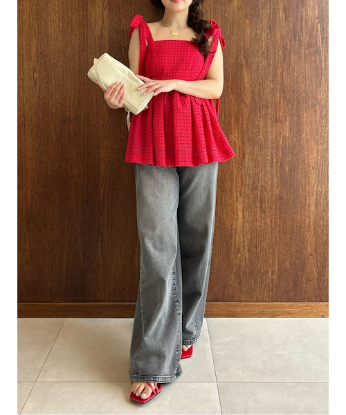 最終価格フレイアイディー　ハイウエストワイドデニムパンツ1 ハイウエストワイドデニムパンツ（デニムパンツ/ジーンズ