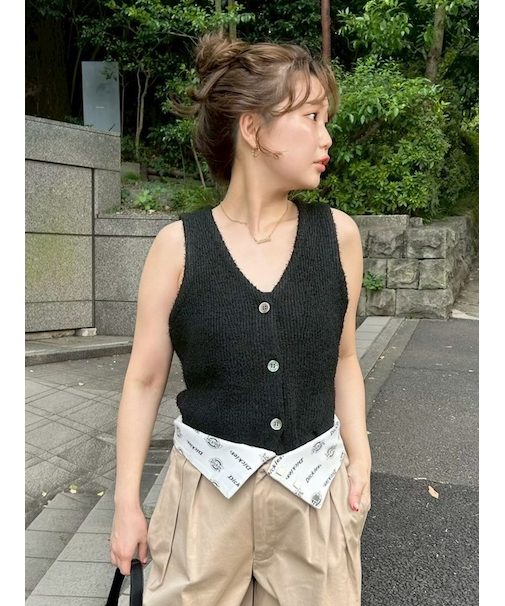 サマーツイードニットジレ