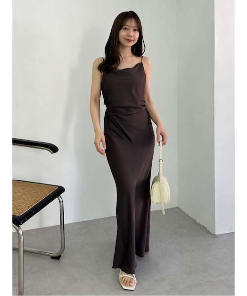 ドレープサテンキャミワンピース／ウォッシャブル｜フレイアイディーの