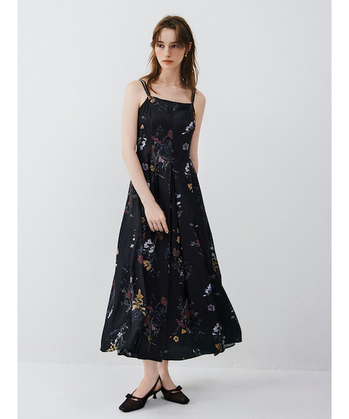 ボタニカルプリントキャミソールワンピース／ウォッシャブル 00サイズ】ボタニカルプリントキャミソールワンピース／ウォッシャブル