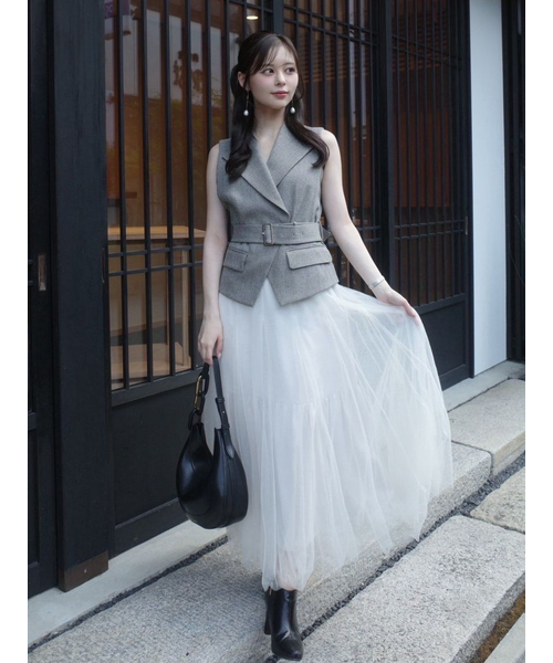 00サイズ】ジレチュールスカートセットアップ｜フレイアイディーの通販