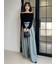 ベルト付きタックワイドパンツ