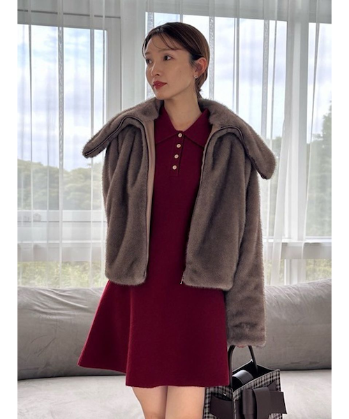 フェイクファームートンブルゾン｜クイーンズコートの通販｜&mall