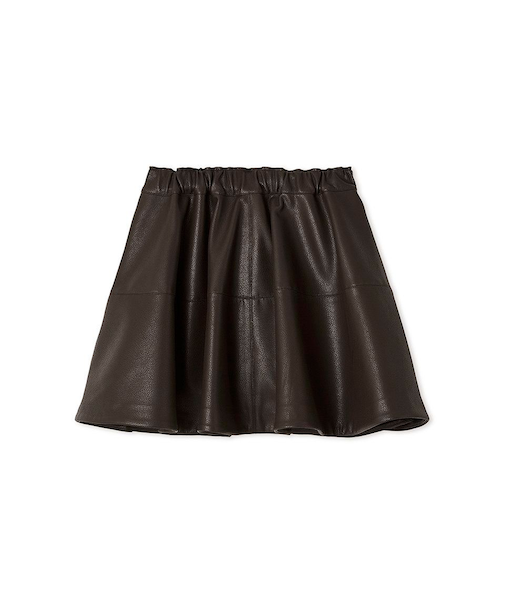 レザーライクサーキュラーミニスカート