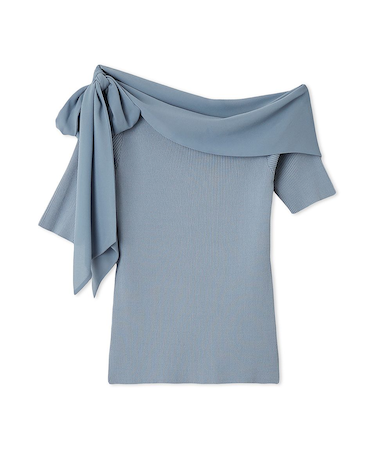 シフォンリボンオフショルニット