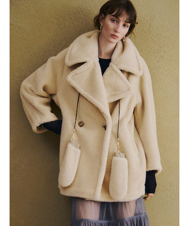 ECOPELボアミドルコート