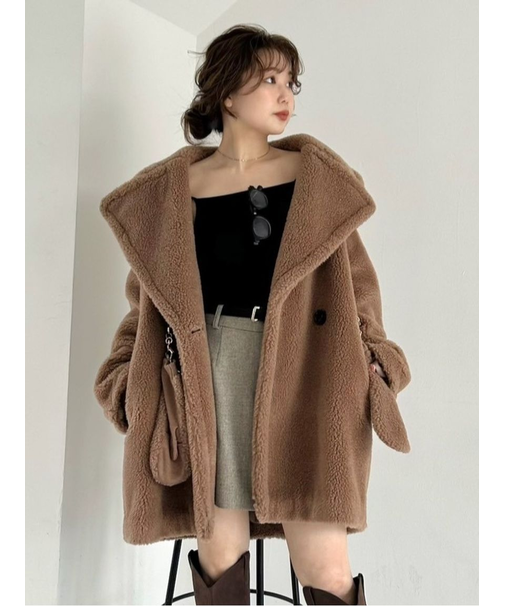 ECOPELボアミドルコート