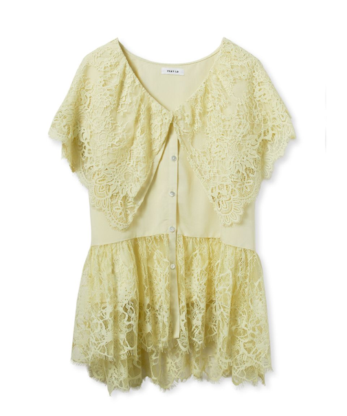 ビッグカラーレースブラウス