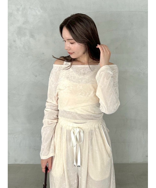 クラッシュベロアレイヤードカットソー